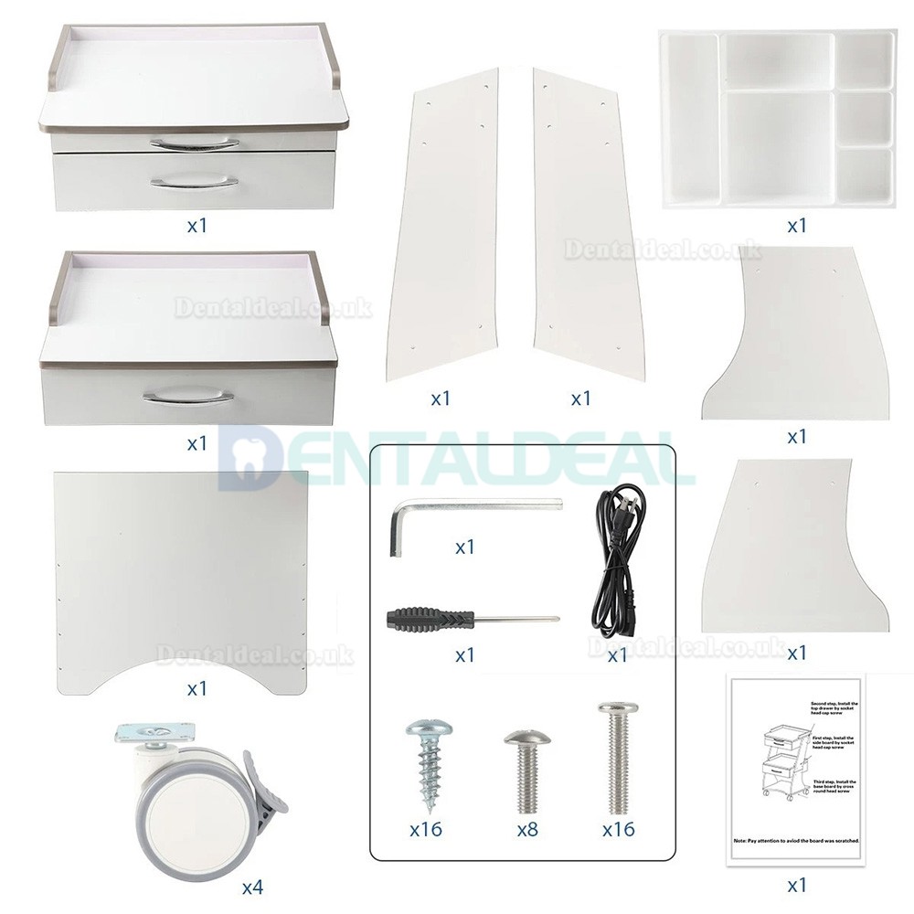 Dentech G06 Mobile Dental Storage Cabinet Dental Trolley Cart with Instrument Tray